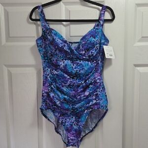 Croft & Barrow Purple and Blue One Piece Swimsuit